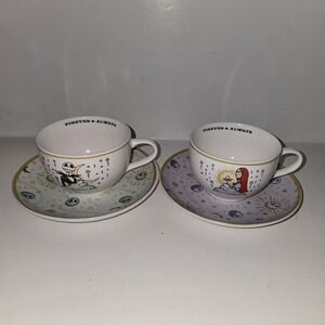 nightmare before christmas Set Of 2 Teacups Forever And Always Nwob Disney